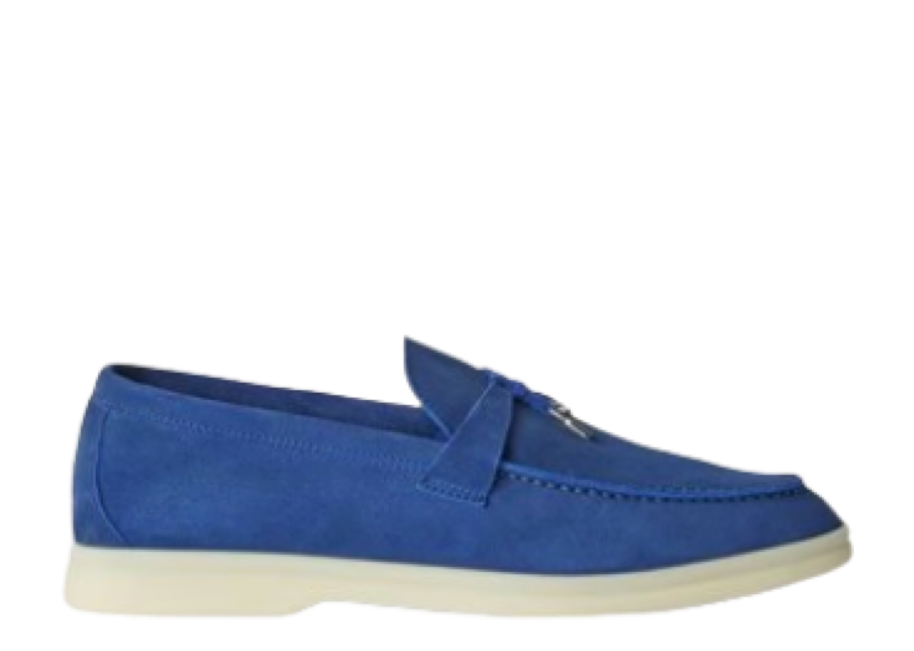 Loro Piana Summer Charms Walk Loafers Blue Space