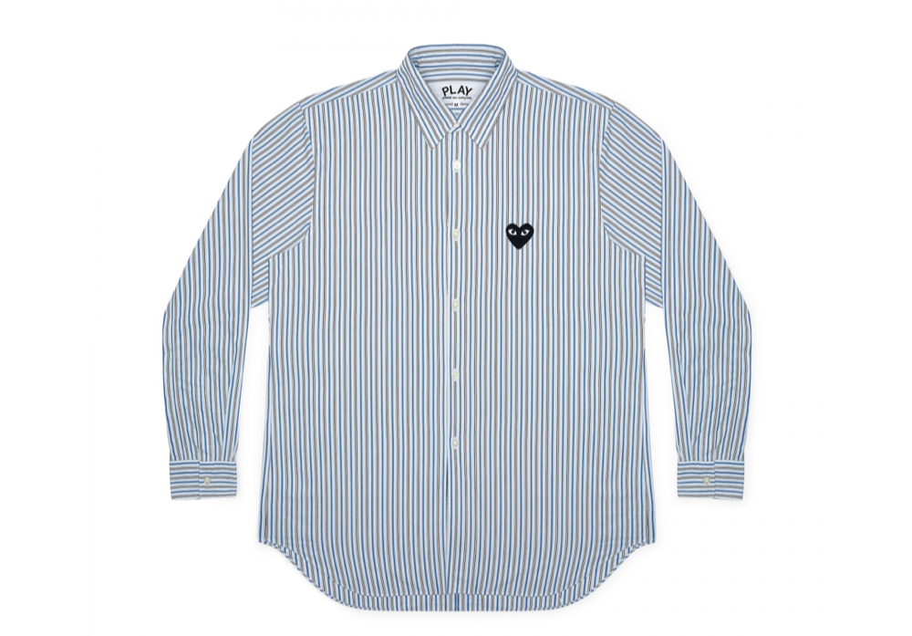 Comme Des Garçons Play Striped Shirt Blue