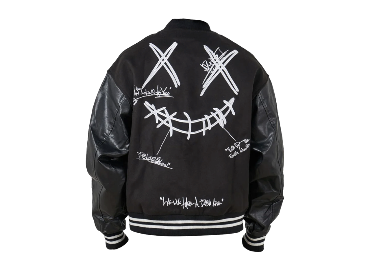 Ricky Is Clown Varsity Jacket Deconstructed All Black - photo 2