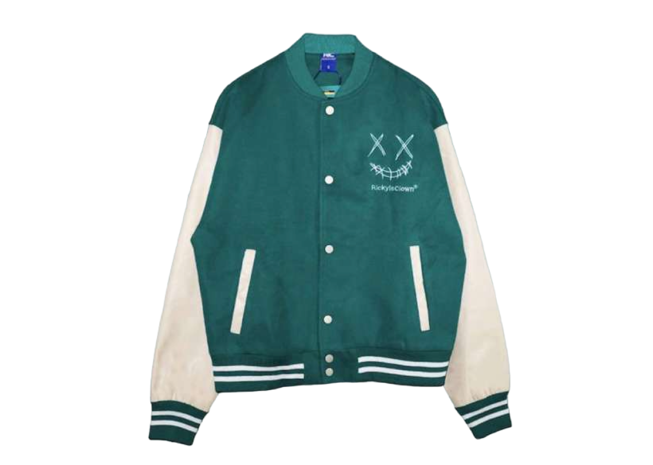 Ricky Is Clown Varsity Jacket Deconstructed Green