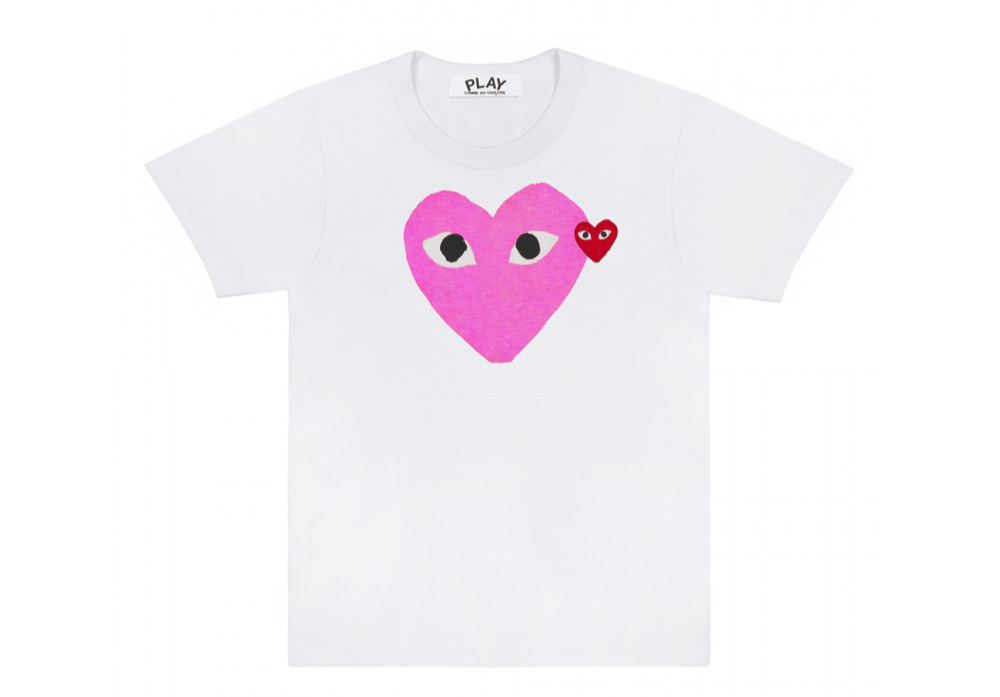 Comme Des Garçons Play T-Shirt White Pink