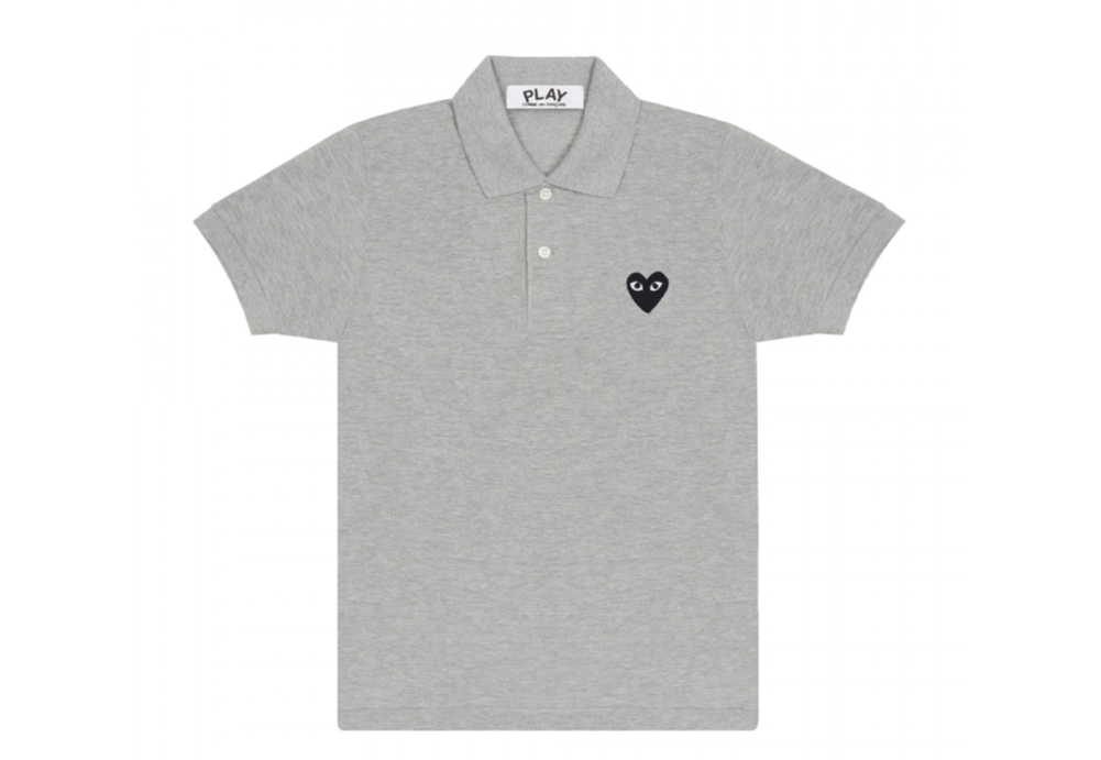 Comme Des Garçons Black Play Polo Shirt Grey