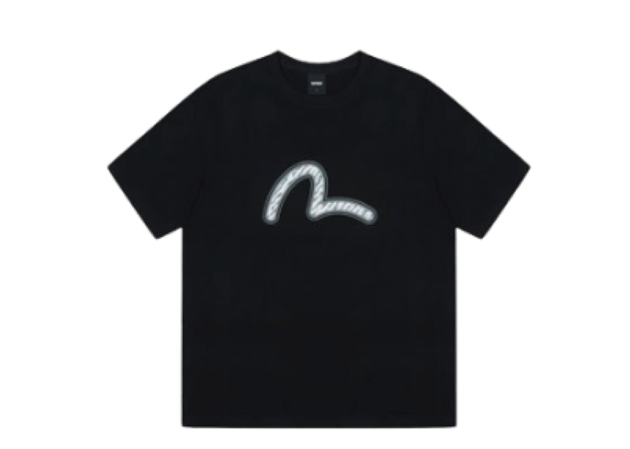 Evisu Big Hills Logo Print Black