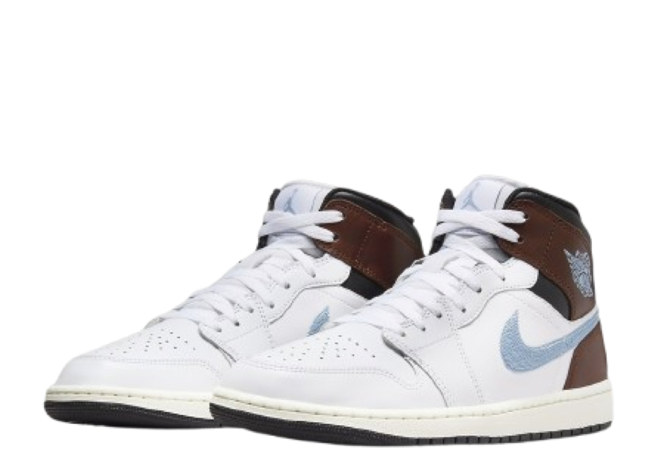 Air Jordan 1 Mid SE Brown Blue Grey - photo 2