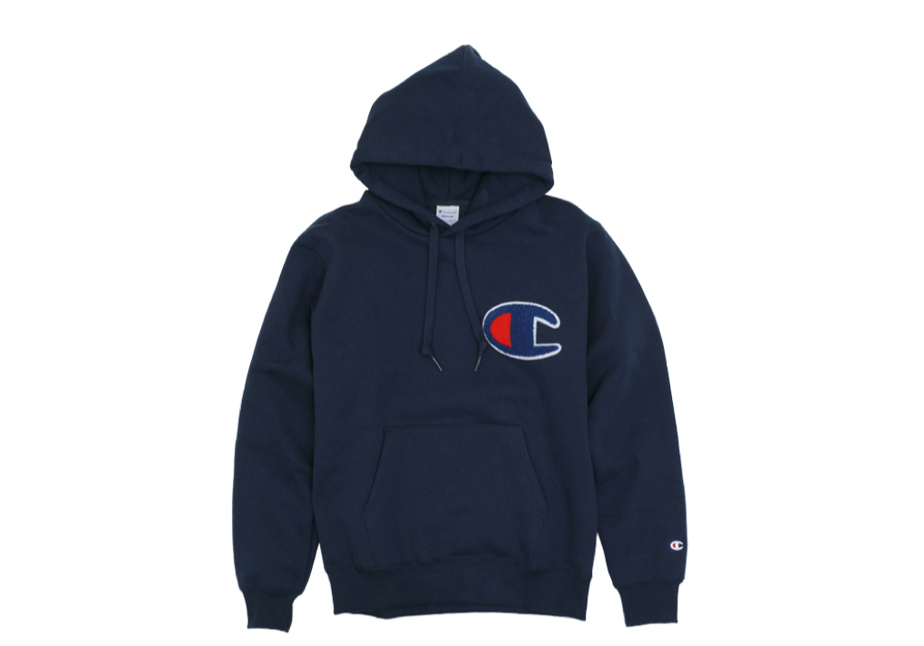 Champion Big C Logo Hoodie Navy